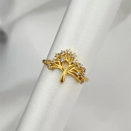 Anillo árbol de la vida - bañado en oro 18K