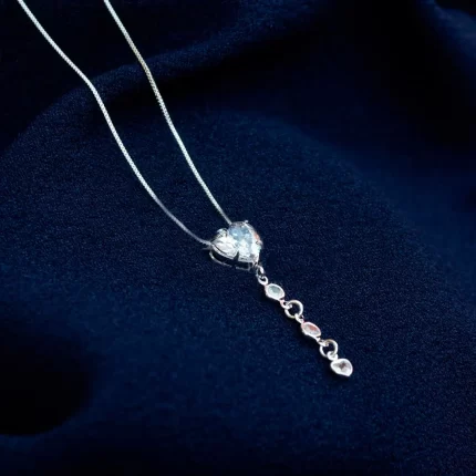 Gargantilla Corazón Zirconias Blancas 45 cm